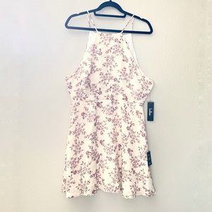 NEW Lulu’s short mini dress floral beige pink XL